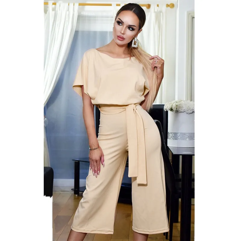 Elegant Short Sleeve O Neck Lace Up Belt Jumpsuits Overalls For Women Summer 2019 Casual Slim Calf Length Long Rompers Female XL
Elegant Short Sleeve O Neck Lace Up Belt Jumpsuits Overalls For Women Summer 2019 Casual Slim Calf Length Long Rompers Female XL