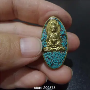 NBB106 Nepalese Handmade Beads capped Brass Golden Guanyin Amulet Charms 
NBB106 Nepalese Handmade Beads capped Brass Golden Guanyin Amulet Charms