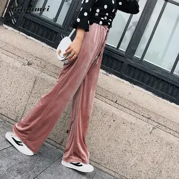 2018 Fashion Autumn Women Girl Solid Pink Drawstring Wide Leg Pants Female High Waist Long Trousers Casual Loose Soft Pants 
2018 Fashion Autumn Women Girl Solid Pink Drawstring Wide Leg Pants Female High Waist Long Trousers Casual Loose Soft Pants