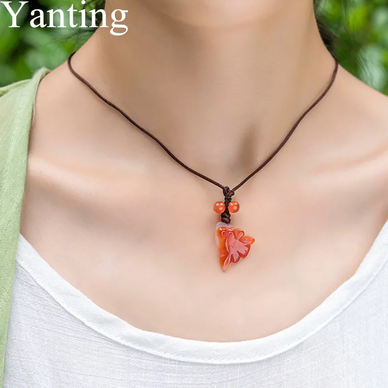 Yanting Cute Fish Pendant Necklace Natural Red Stone Ethnic Chokers Necklaces Women Necklace Party Jewellery Birthday Gift 0109
Yanting Cute Fish Pendant Necklace Natural Red Stone Ethnic Chokers Necklaces Women Necklace Party Jewellery Birthday Gift 0109