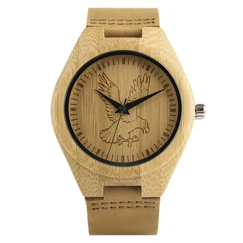 Hot Sale Natural Bamboo Wooden Wristwatch Men Quart Watches Wooden Trendy Pattern Eagle/Horse Genuine Leather Gift for Man Women
Hot Sale Natural Bamboo Wooden Wristwatch Men Quart Watches Wooden Trendy Pattern Eagle/Horse Genuine Leather Gift for Man Women