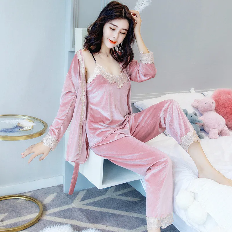 2019 pajamas for woman 5 colors sexy pajamas set warm 3 pieces of pajamas set home suit home clothing sleepwear home service
2019 pajamas for woman 5 colors sexy pajamas set warm 3 pieces of pajamas set home suit home clothing sleepwear home service