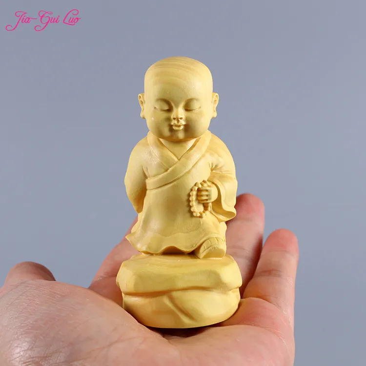 JIA-GUI LUO Boxwood carving decorative gifts home decorations wooden crafts statues souvenirs young monk A075
JIA-GUI LUO Boxwood carving decorative gifts home decorations wooden crafts statues souvenirs young monk A075