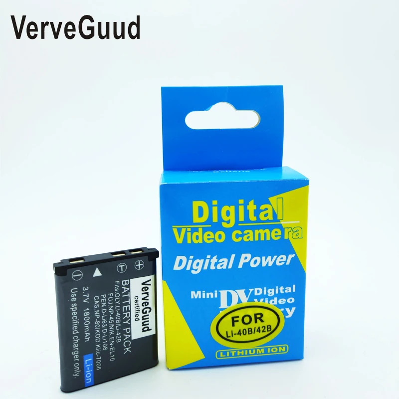 VerveGuud(RUEITOP) 1800mAh EN-EL10 EL10 LI-42B Li-40B LI42B Camera Battery for Nikon OLYMPUS U700 U710 FE230 FE340 FE290 FE360
VerveGuud(RUEITOP) 1800mAh EN-EL10 EL10 LI-42B Li-40B LI42B Camera Battery for Nikon OLYMPUS U700 U710 FE230 FE340 FE290 FE360