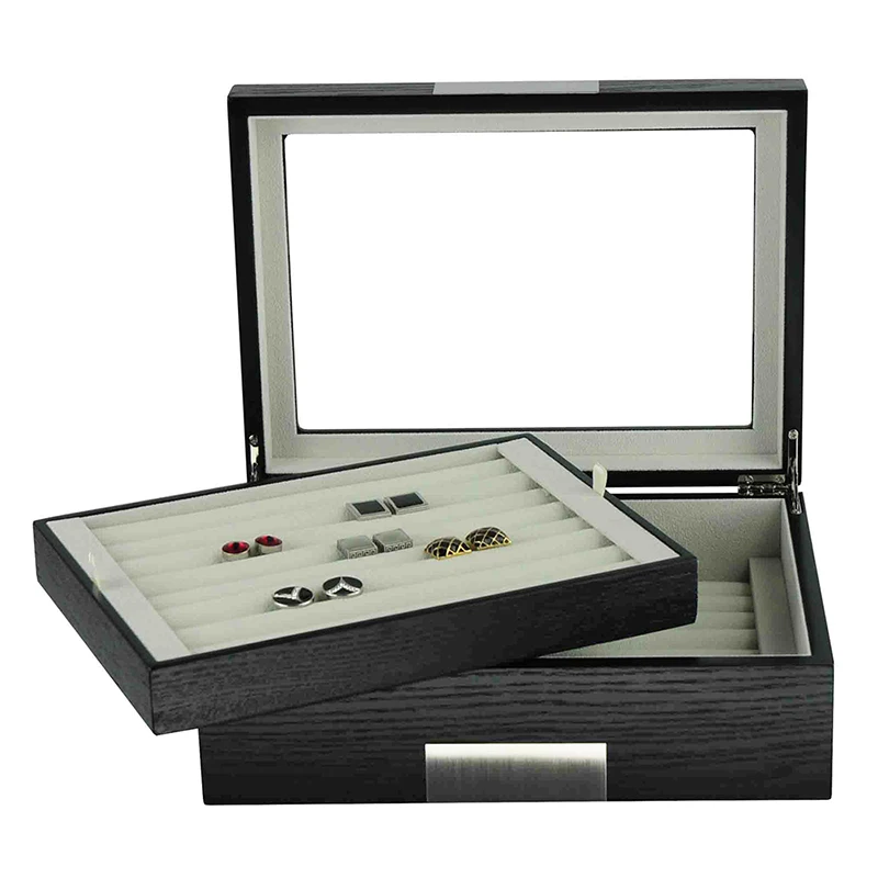 SONNY Cufflink Display Box Earring Ring Organizer Jewelry Velvet Tray Storage Showcase with Clear Glass Top
SONNY Cufflink Display Box Earring Ring Organizer Jewelry Velvet Tray Storage Showcase with Clear Glass Top