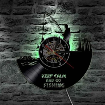 Vintage Vinyl Record Wall Clock with 7 Color LED Lighting Modern Design Fishing Clocks Wall Watch Home Decor Gifts for Fishmen
Vintage Vinyl Record Wall Clock with 7 Color LED Lighting Modern Design Fishing Clocks Wall Watch Home Decor Gifts for Fishmen
