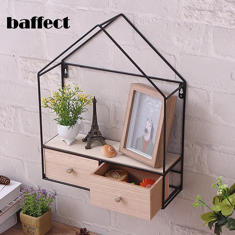Baffect Wood Iron Decorative Wall Shelf Geometric Single Double Drawer Wall Hanging Storage Rack Organizer Living Room Bedroom
Baffect Wood Iron Decorative Wall Shelf Geometric Single Double Drawer Wall Hanging Storage Rack Organizer Living Room Bedroom