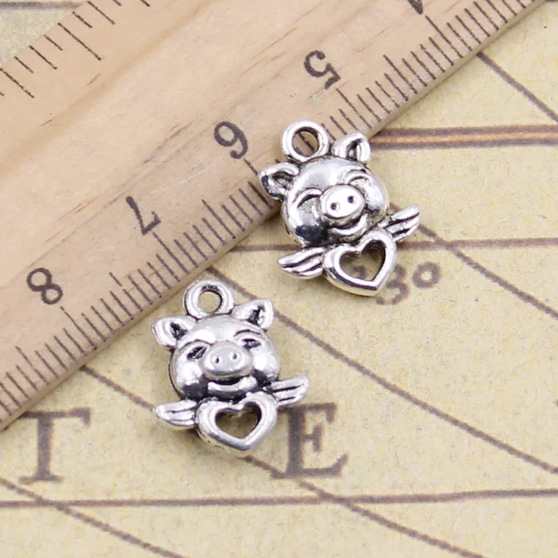 10pcs/lot Charms fly heart pig 16x14mm Antique Silver Pendants Making DIY Handmade Tibetan Silver Finding Jewelry for Bracelet
10pcs/lot Charms fly heart pig 16x14mm Antique Silver Pendants Making DIY Handmade Tibetan Silver Finding Jewelry for Bracelet