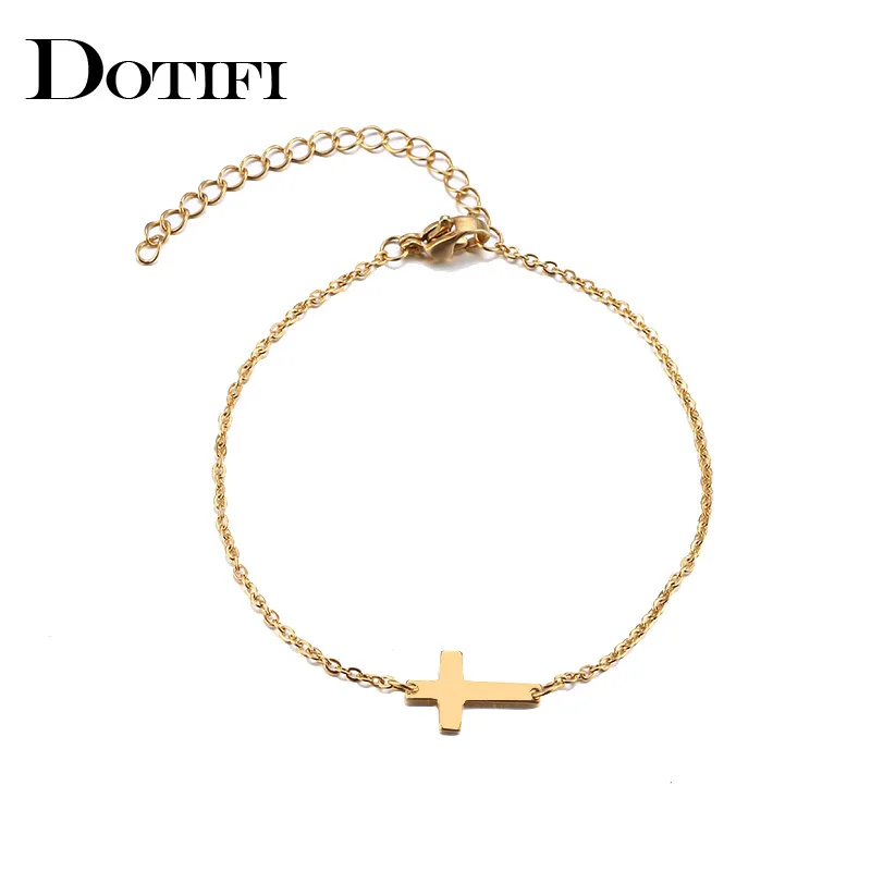 DOTIFI Stainless Steel Bracelet For Women Man Cross Gold And Silver Color Pulseira Feminina Lover's Engagement Jewelry
DOTIFI Stainless Steel Bracelet For Women Man Cross Gold And Silver Color Pulseira Feminina Lover's Engagement Jewelry