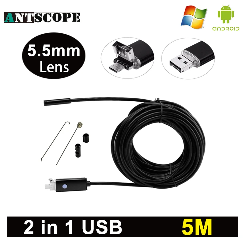 Antscope Endoscope 5.5MM Endoscope Camera USB Android Endoscopic Camera 2IN1 5M Android Borescope USB Inspection Camera 53
Antscope Endoscope 5.5MM Endoscope Camera USB Android Endoscopic Camera 2IN1 5M Android Borescope USB Inspection Camera 53
