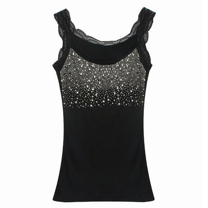 Women Sexy Sleeveless Tank Top Rhinestone Sequin Tank Tops Summer Womens Tops Lace Camisetas Slim Shirt
Women Sexy Sleeveless Tank Top Rhinestone Sequin Tank Tops Summer Womens Tops Lace Camisetas Slim Shirt