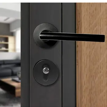Black space aluminum door handle Interior / Bedroom door lock Split Silent door lock ,Door hardware
Black space aluminum door handle Interior / Bedroom door lock Split Silent door lock ,Door hardware