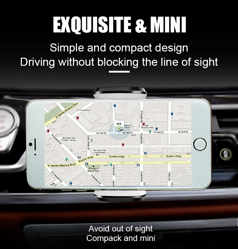 TOMKAS Universal Car Phone Holder For iphone 7 6 5 Air Vent Mount 360 Adjustable Car Holder Mobile Phone Stand For Samsung s8 s9 (3)