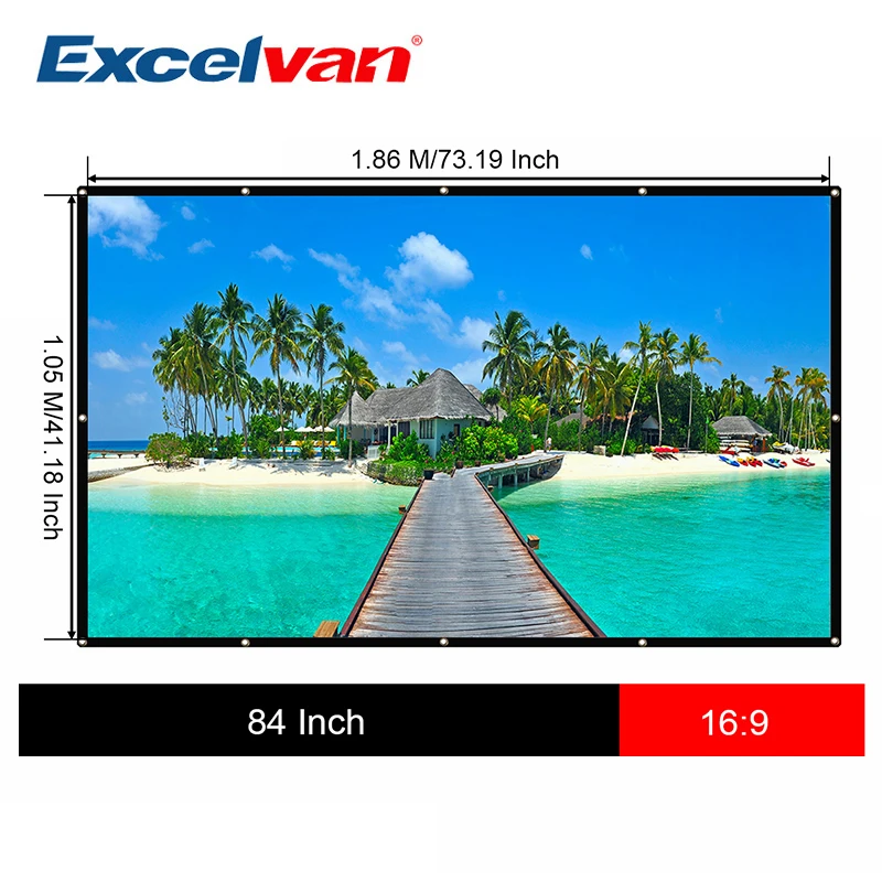 84 Inch 16:9 HD Projector Screen Portable Folded Front Projection Screen Fabric with Eyelets without Frame For UNic UC46 UC40
84 Inch 16:9 HD Projector Screen Portable Folded Front Projection Screen Fabric with Eyelets without Frame For UNic UC46 UC40