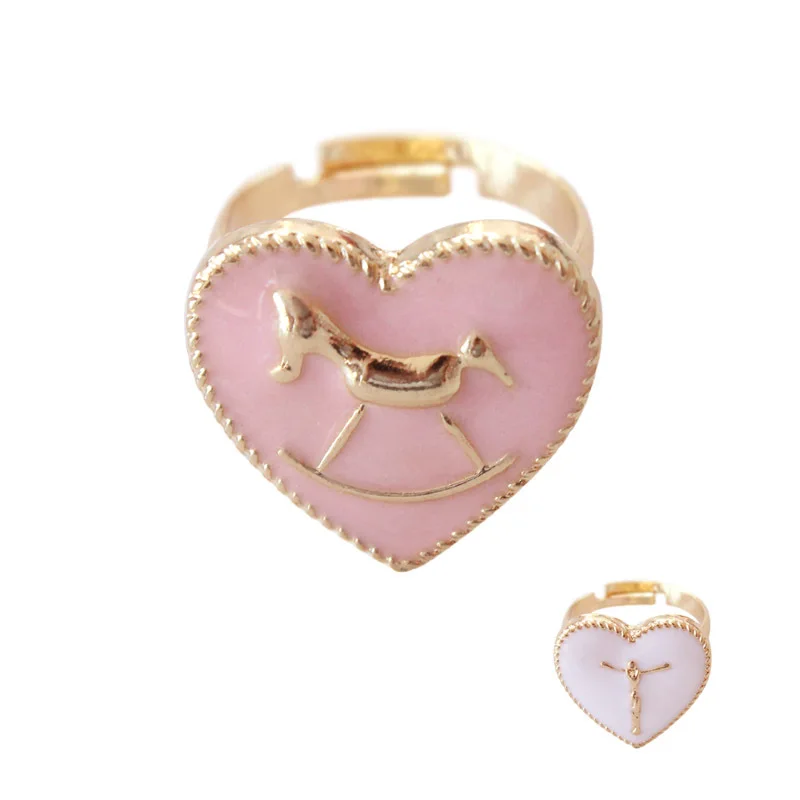Japanese Gold Color Pink White Heart Wooden Horse Jesus Cross Adjustable Finger Rings For Women Girls Party Gifts
Japanese Gold Color Pink White Heart Wooden Horse Jesus Cross Adjustable Finger Rings For Women Girls Party Gifts