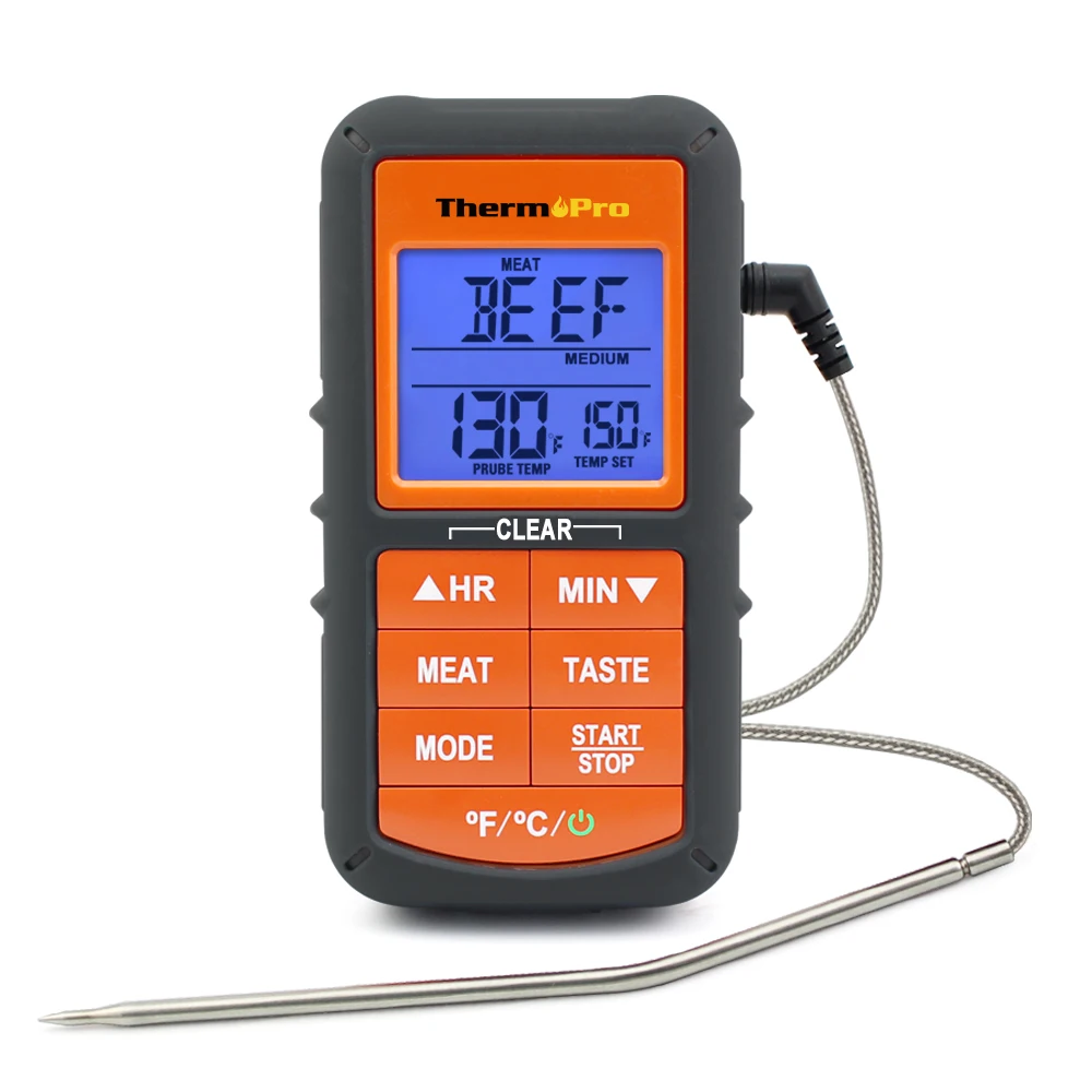 Original ThermoPro TP-06S Digital Probe Oven & Roasting food Thermometer with Timer for BBQ Grill Meat Kitchen Food Cooking
Original ThermoPro TP-06S Digital Probe Oven & Roasting food Thermometer with Timer for BBQ Grill Meat Kitchen Food Cooking