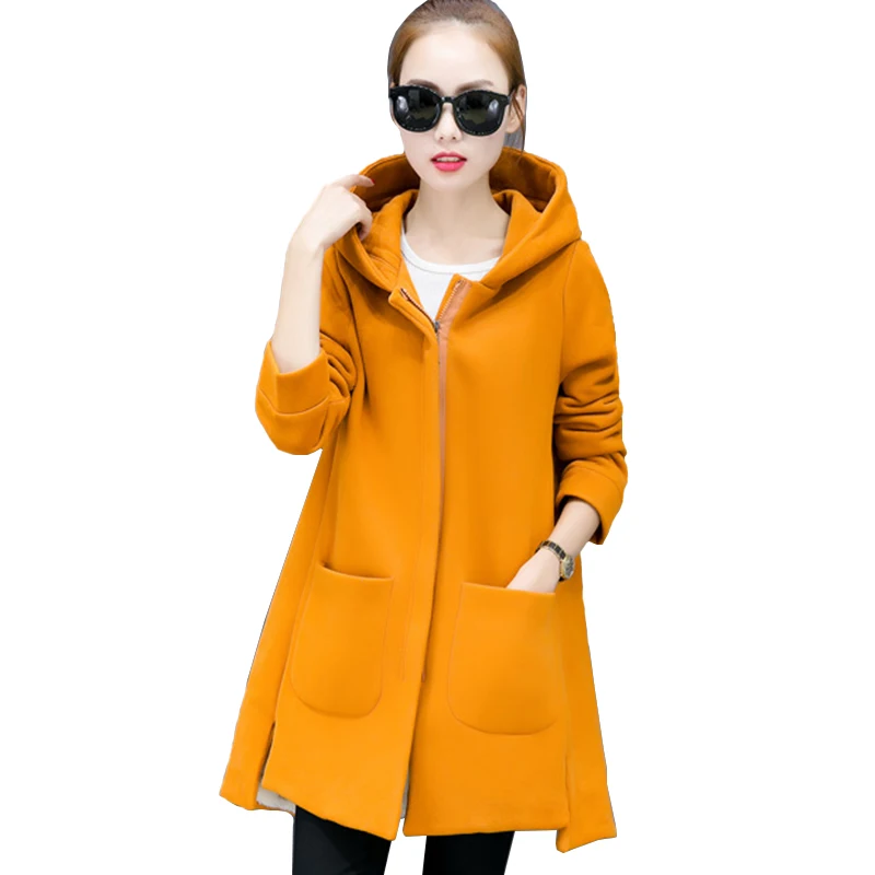 Women Autumn Winter New Cloak Thickening Plus Velvet Hoodies Female Long Loose Long-sleeved Fashion Outwear Coat ky206
Women Autumn Winter New Cloak Thickening Plus Velvet Hoodies Female Long Loose Long-sleeved Fashion Outwear Coat ky206