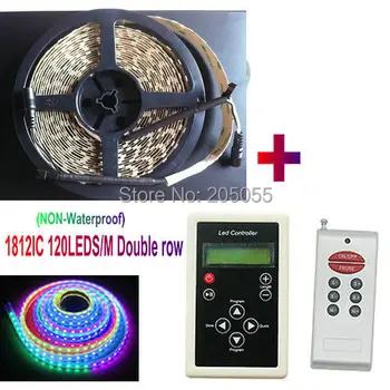 5M 5050 SMD Double row 1812IC Dream Color RGB Multicolor LED light Strip 600Led 120led/M non-waterproof+133 change controller
5M 5050 SMD Double row 1812IC Dream Color RGB Multicolor LED light Strip 600Led 120led/M non-waterproof+133 change controller
