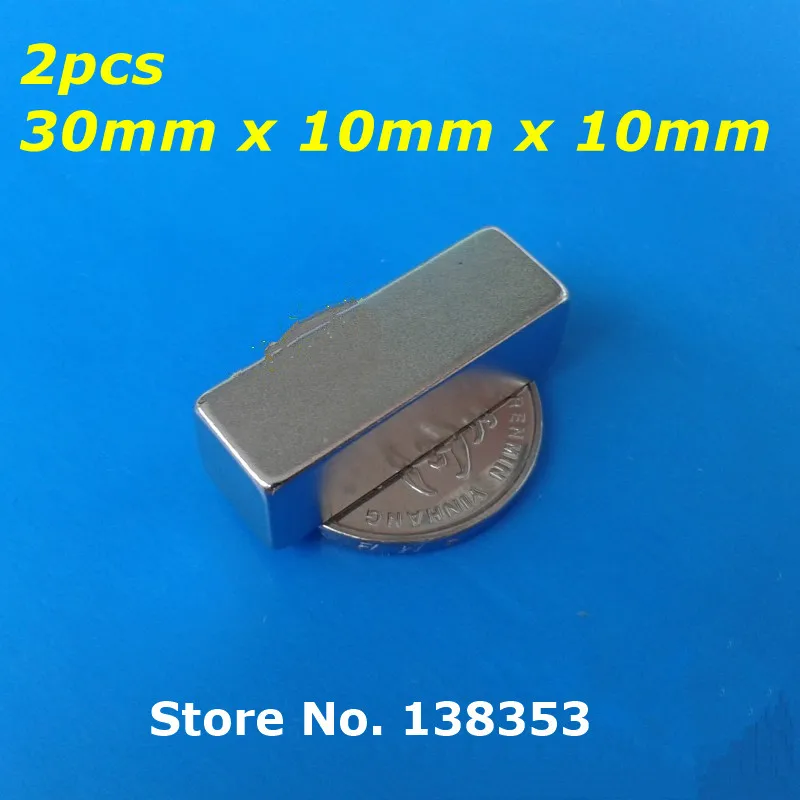 2pcs Bulk Super Strong Neodymium Rectangle Block Magnets 30mm x 10mm x 10mm N35 Rare Earth NdFeB Rectangular Cuboid Magnet 
2pcs Bulk Super Strong Neodymium Rectangle Block Magnets 30mm x 10mm x 10mm N35 Rare Earth NdFeB Rectangular Cuboid Magnet
