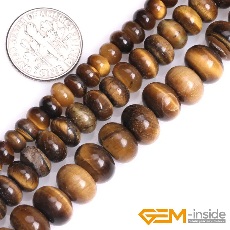 

Natural Stone Yellow Tiger's Eye Gem Stones Rondelle Spacer Beads For Jewelry Making Strand 15"DIY Jewelry Loose Beads