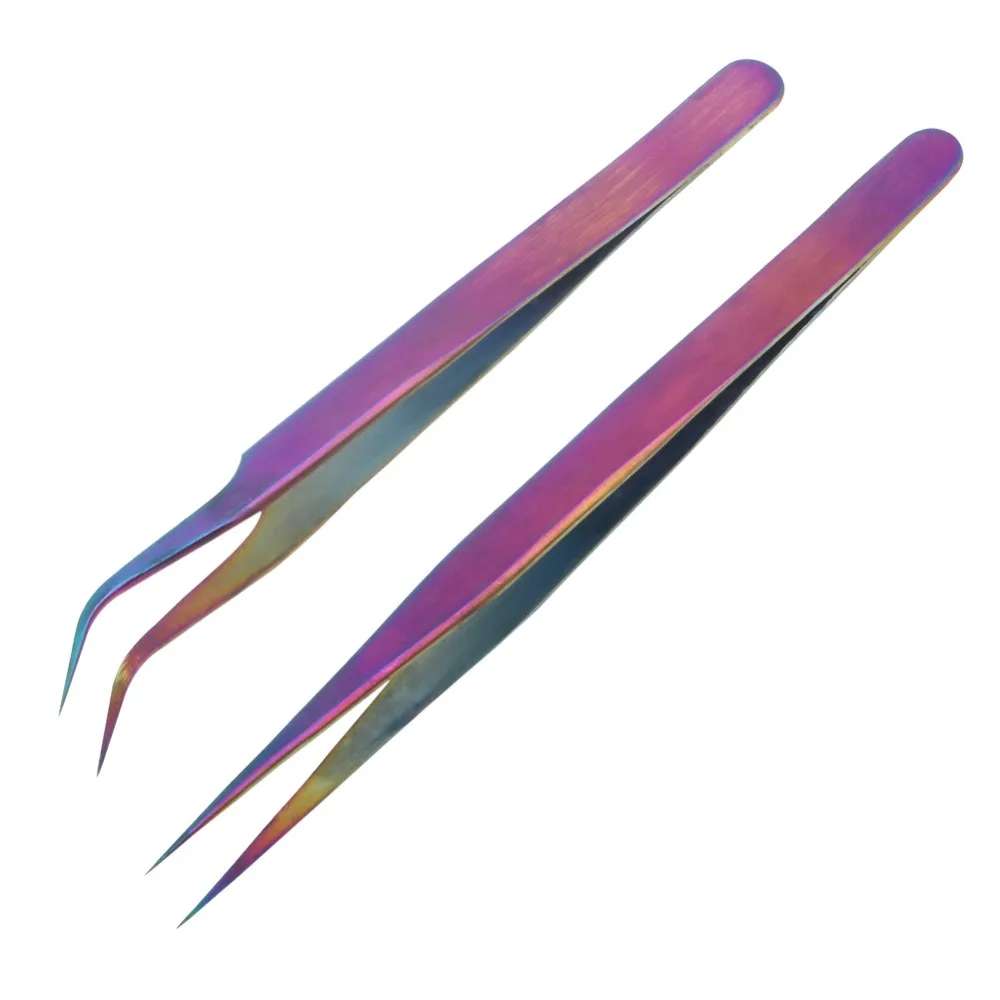 Rainbow Eyelash Extension Tweezers Stainless Steel Precision Straight Curved Tip for Nail Art Rhinestones Gem Beads Picking Tool
Rainbow Eyelash Extension Tweezers Stainless Steel Precision Straight Curved Tip for Nail Art Rhinestones Gem Beads Picking Tool