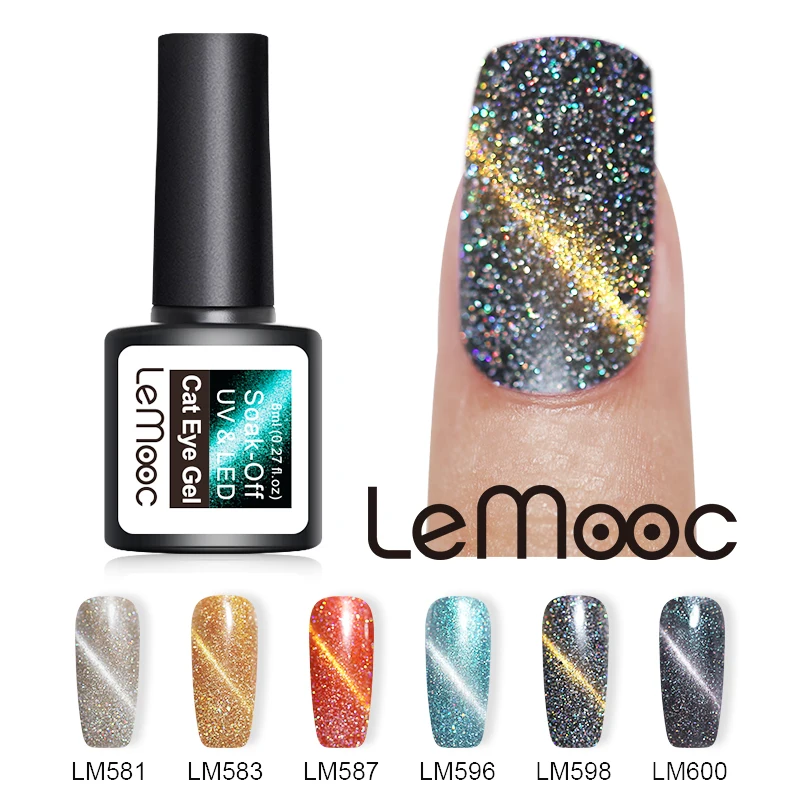 Lemooc 8ml Holographic Glitter Magnetic Gel Magnet Cat Eye Laser Nails Gel Polish Soak Off UV LED Varnish Nail Art Lacquer
Lemooc 8ml Holographic Glitter Magnetic Gel Magnet Cat Eye Laser Nails Gel Polish Soak Off UV LED Varnish Nail Art Lacquer