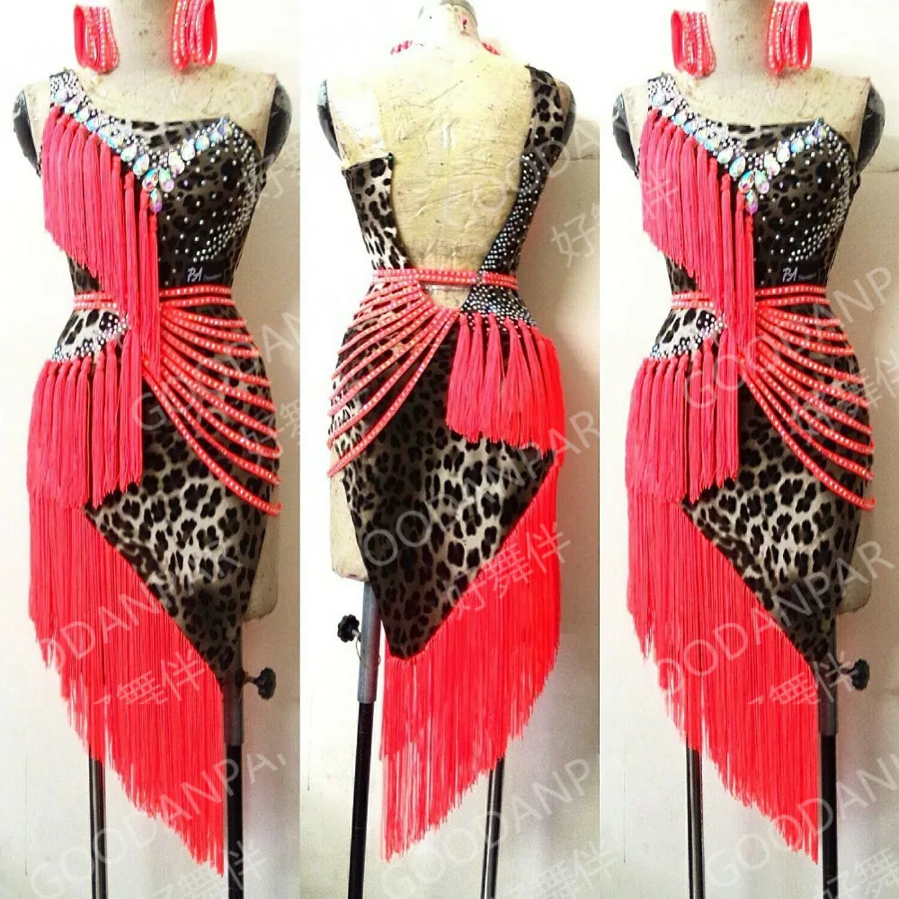 New ballroom dance competition dresses crystal AB fringe latin dance competition costumes Sexy leopard latin dance dress women
New ballroom dance competition dresses crystal AB fringe latin dance competition costumes Sexy leopard latin dance dress women