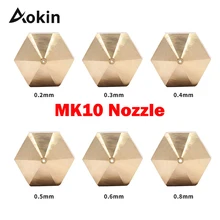 3d 프린터 용 1pcs mk10 노즐 m7 나사 황동 0.2/0.3/0.4/0.5/0.6/0.8/1.0mm mk10 압출기 용 1.75mm 필라멘트(China)