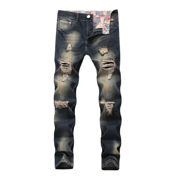 Biker Jeans Men High Quality Vintage Hole Jeans Fashion Pant Male Slim Denim Trouser Plus Size 42
Biker Jeans Men High Quality Vintage Hole Jeans Fashion Pant Male Slim Denim Trouser Plus Size 42