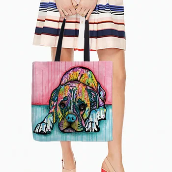 White Canvas Tote Bags Colorful Dogs Portrait Printed Fashion Casual Tote Daily Use Single Shoulder Bags Shopping Storage Bag
White Canvas Tote Bags Colorful Dogs Portrait Printed Fashion Casual Tote Daily Use Single Shoulder Bags Shopping Storage Bag
