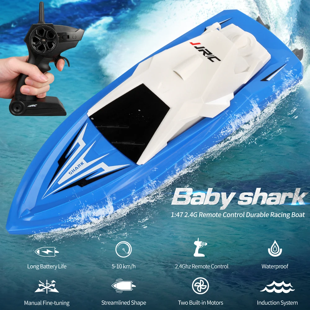 JJRC S5 Rc Boat Baby Shark Latitude 2.4ghz 10km/h High Speed Mini Racing Speedboat Remote Control Toy For Children RC Model Ship
JJRC S5 Rc Boat Baby Shark Latitude 2.4ghz 10km/h High Speed Mini Racing Speedboat Remote Control Toy For Children RC Model Ship