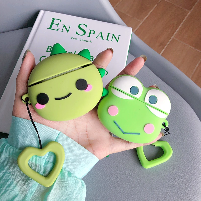 Cute Frog 3D Cartoon Dinosaur Cover Bluetooth Wireless Earphone Silicone Case Ring Strap for AirPods 1 2 Headphone Charging Box
Cute Frog 3D Cartoon Dinosaur Cover Bluetooth Wireless Earphone Silicone Case Ring Strap for AirPods 1 2 Headphone Charging Box