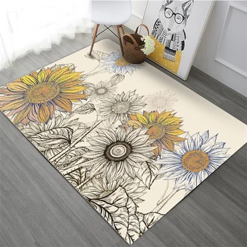Fashion Vivid Vibrant Artistic Sunflower Floral Pastoral Style Floor Door Mat Parlor Living Room Home Decoration Carpet Area Rug
Fashion Vivid Vibrant Artistic Sunflower Floral Pastoral Style Floor Door Mat Parlor Living Room Home Decoration Carpet Area Rug