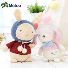 7,9 Zoll Plüsch Niedlich Gestopft Brinquedos Baby Kinder Spielzeug für Mädchen Geburtstag Weihnachten Geschenk Bonecas strickwolle Kaninchen Metoo Puppe(China)