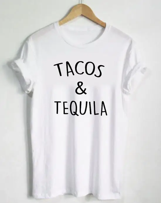 Women T shirt Tacos and Tequila Letters Print Cotton Casual Funny Shirt For Lady White Top Tee Hipster T-66
Women T shirt Tacos and Tequila Letters Print Cotton Casual Funny Shirt For Lady White Top Tee Hipster T-66