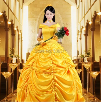 Yellow Princess Belle dress Beauty and the Beast Belle cosplay costume Halloween costumes for women adult Princess belle costume
Yellow Princess Belle dress Beauty and the Beast Belle cosplay costume Halloween costumes for women adult Princess belle costume