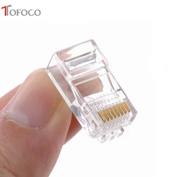 TOFOCO 50Pcs/Lot Cat5 RJ45 Connector Cat5E 8P8C Modular Ethernet Cable Head Plug Gold-plated Cat 5 Crimp Network RJ 45 Connector
TOFOCO 50Pcs/Lot Cat5 RJ45 Connector Cat5E 8P8C Modular Ethernet Cable Head Plug Gold-plated Cat 5 Crimp Network RJ 45 Connector