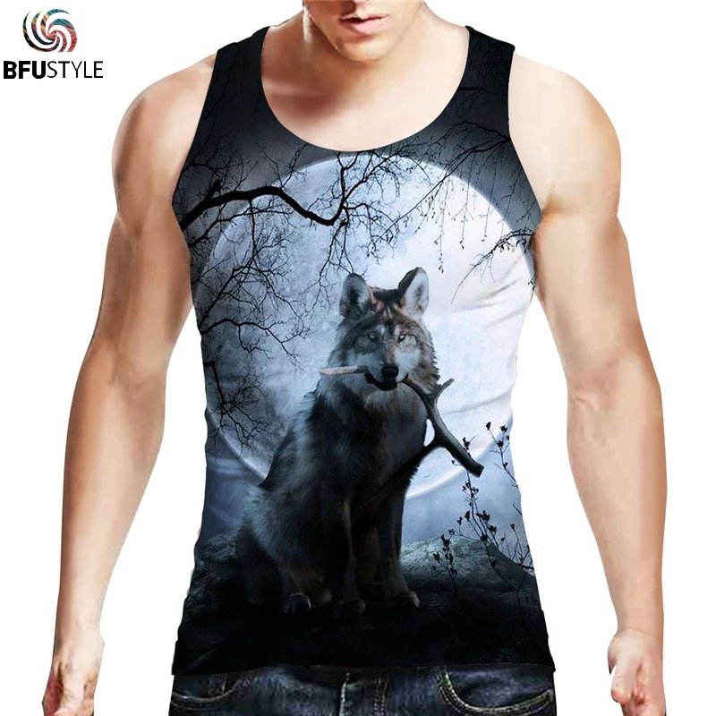 Brand Clothing Men Fitness Shirts Cotton Workout Bodybuilding Men Sportwear 3D Printed Wolf Tank Top Sleeveless Vest Dropship
Brand Clothing Men Fitness Shirts Cotton Workout Bodybuilding Men Sportwear 3D Printed Wolf Tank Top Sleeveless Vest Dropship