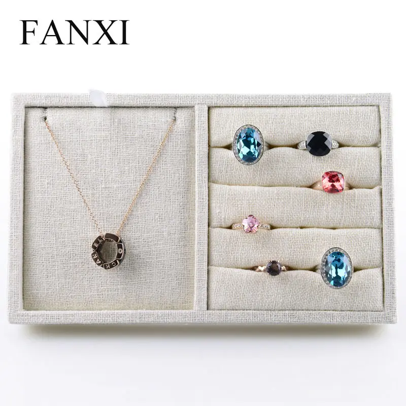 FANXI Free shipping small MDF Wrapped with Creamy-white Linen for Rings and Necklace Showcase Linen Jewelry Trays
FANXI Free shipping small MDF Wrapped with Creamy-white Linen for Rings and Necklace Showcase Linen Jewelry Trays