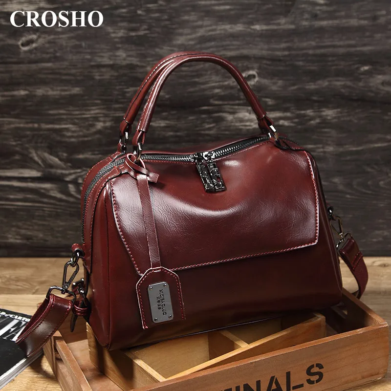 CROSHO Handbag Women's Leather Texture Simple Cross Shoulder Bag Boston Cow Leather Genuine Leather
CROSHO Handbag Women's Leather Texture Simple Cross Shoulder Bag Boston Cow Leather Genuine Leather