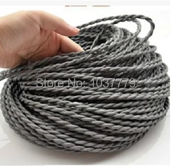100meters Grey color twisted textile wire fabric braided cable for edison vintage lamps
100meters Grey color twisted textile wire fabric braided cable for edison vintage lamps