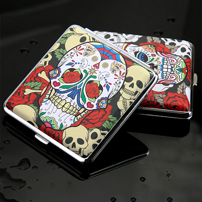 20 sticks cigarettes storage box creative skull pattern metal leather container holder portable cigarettes case gifts 6 types
20 sticks cigarettes storage box creative skull pattern metal leather container holder portable cigarettes case gifts 6 types