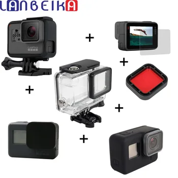 

LANBEIKA 45m Diving Housing Waterproof Case + Filter Lens + Frame + Rubber Cover + Screen Protect For GoPro Hero 6 5 Hero6 Hero5