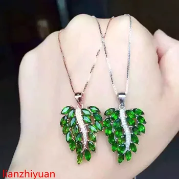 KJJEAXCMY boutique jewelry,S925 Sterling Silver Necklace, natural Diopsid leaves, women's Pendant Necklace, fashion sweater chai
KJJEAXCMY boutique jewelry,S925 Sterling Silver Necklace, natural Diopsid leaves, women's Pendant Necklace, fashion sweater chai