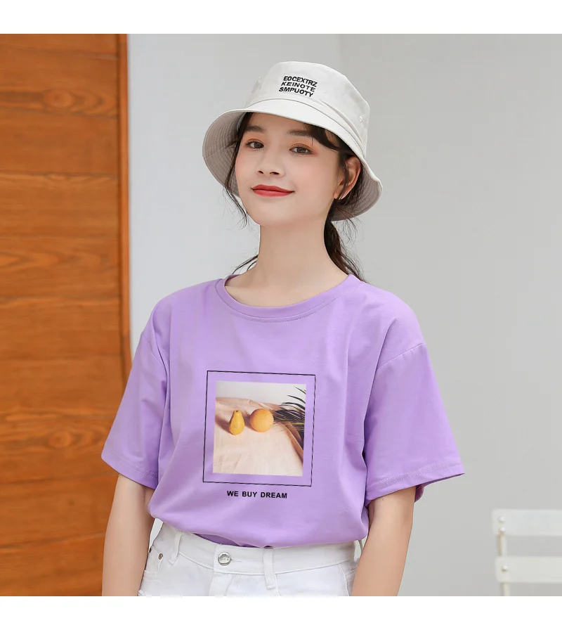 Summer New Harajuku Short Sleeve Funny Printed T Shirt Women O-neck Cotton Tops Tee Shirt Femme Streetwear Casual Korean Clothes (12)