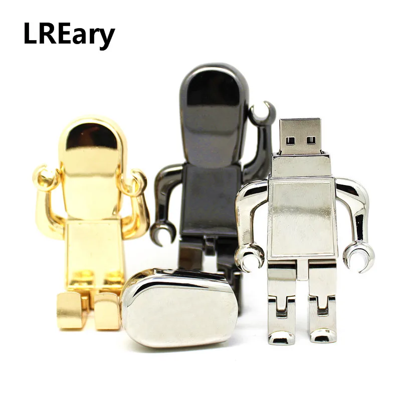 Hot sale usb flash drive metal robot Pen 4GB 8GB 16GB 32GB 64GB 128MB memory stick wholesale U disk 3 color | Компьютеры и офис