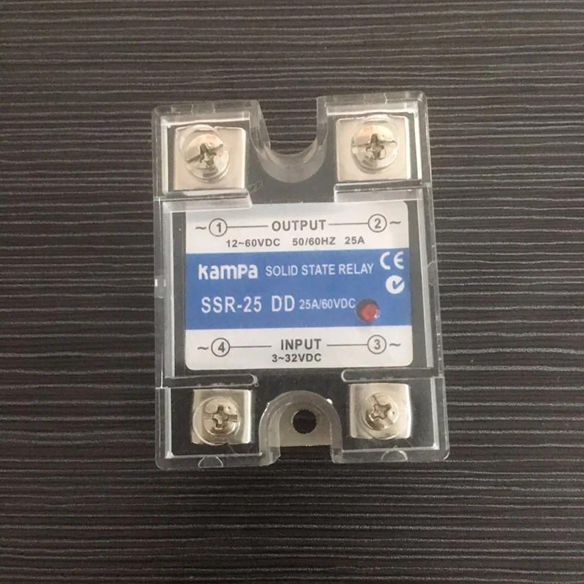 DC 25A SSR Solid State Relay Single Phase 25A Input 3-32VDC Control Output 12-60VDC Black Solid State Relay(SSR-25DD)
DC 25A SSR Solid State Relay Single Phase 25A Input 3-32VDC Control Output 12-60VDC Black Solid State Relay(SSR-25DD)