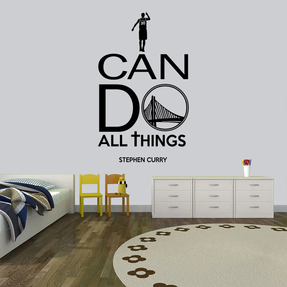 I Can Do All Things Stephen Curry Wall Decal Quote Basketball Player Vinyl Sticker Mural Room Decoration Bedroom Decor W528
I Can Do All Things Stephen Curry Wall Decal Quote Basketball Player Vinyl Sticker Mural Room Decoration Bedroom Decor W528