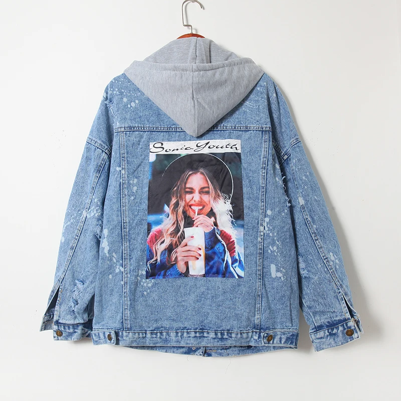 #3143 Denim Jacket Women Hooded Vintage Jeans Jacket Ladies Printed Casual Coat Female Loose Spring Autumn Outerwear Womens
#3143 Denim Jacket Women Hooded Vintage Jeans Jacket Ladies Printed Casual Coat Female Loose Spring Autumn Outerwear Womens