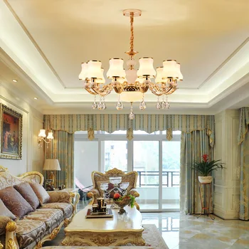 European LED crystal chandelier living room dining room lamp bedroom study modern warm lighting zinc alloy chandelier lamp E14
European LED crystal chandelier living room dining room lamp bedroom study modern warm lighting zinc alloy chandelier lamp E14